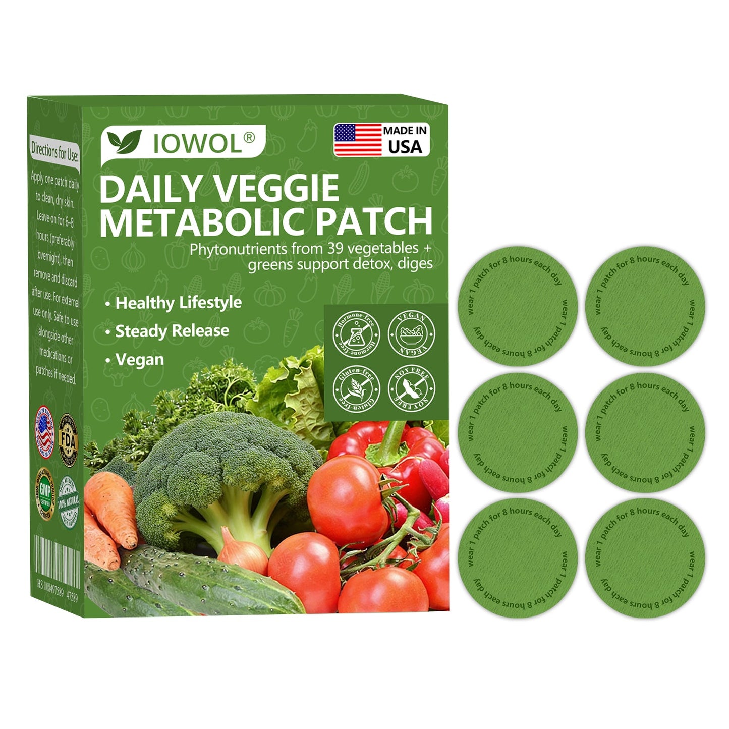 🥦 Offizieller Shop | IOWOL® Daily Vegetable Metabolic Patch – 39 Gemüse- und Pflanzenextrakte zur Unterstützung von Verdauung, Stoffwechsel und Energie