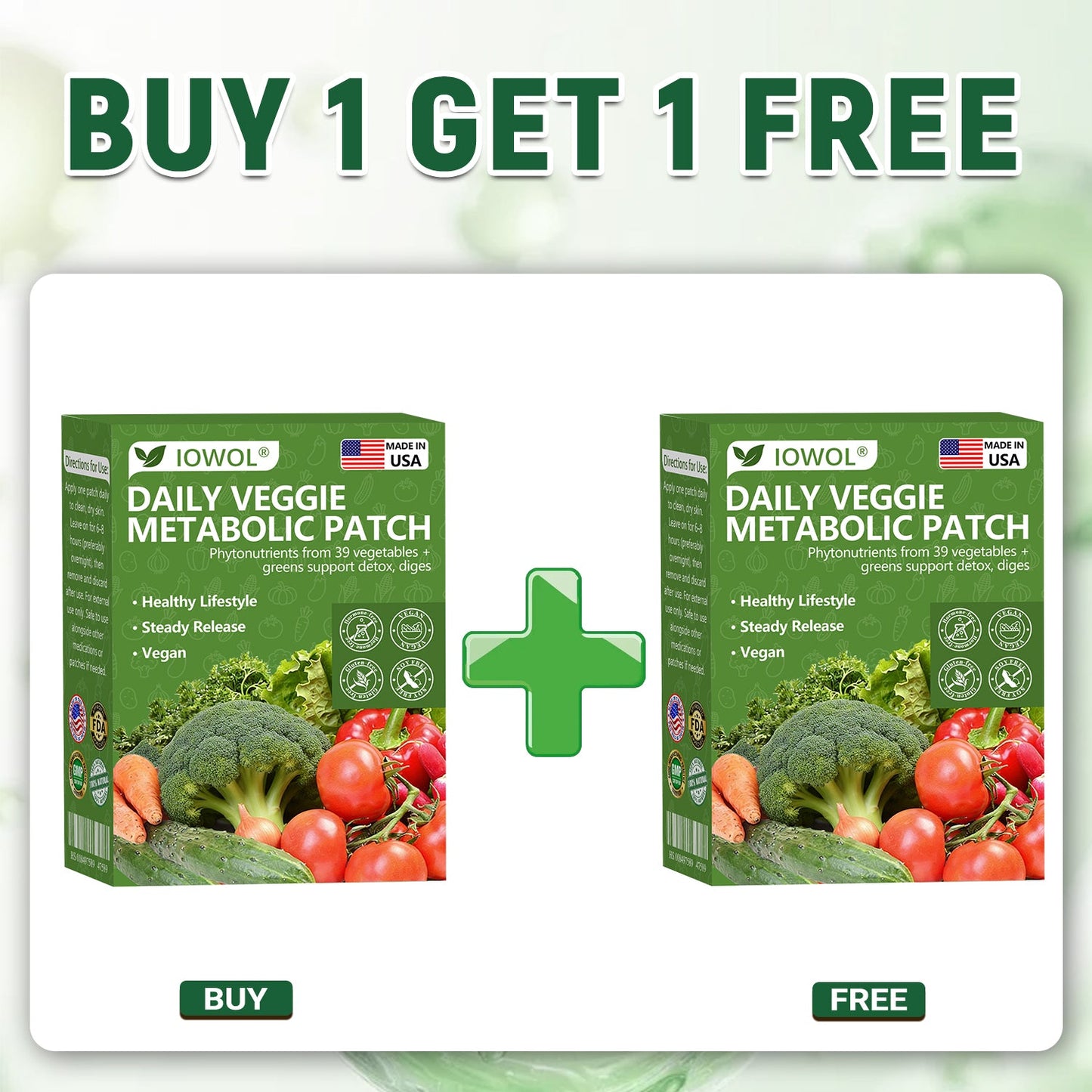 🥦 Offizieller Shop | IOWOL® Daily Vegetable Metabolic Patch – 39 Gemüse- und Pflanzenextrakte zur Unterstützung von Verdauung, Stoffwechsel und Energie