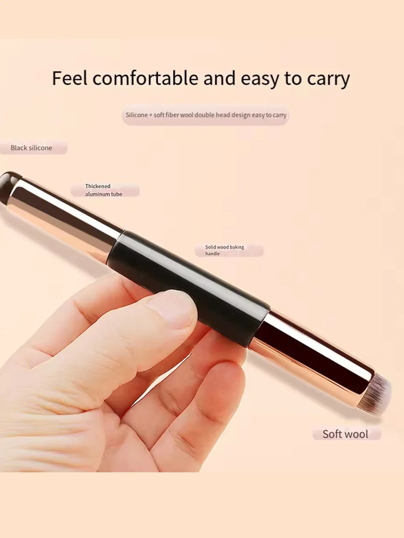 2 in 1 Silicone Lipstick Brush, Smudge Brush, Soft Bristles, Concealer, Portable Beauty Makeup Tool