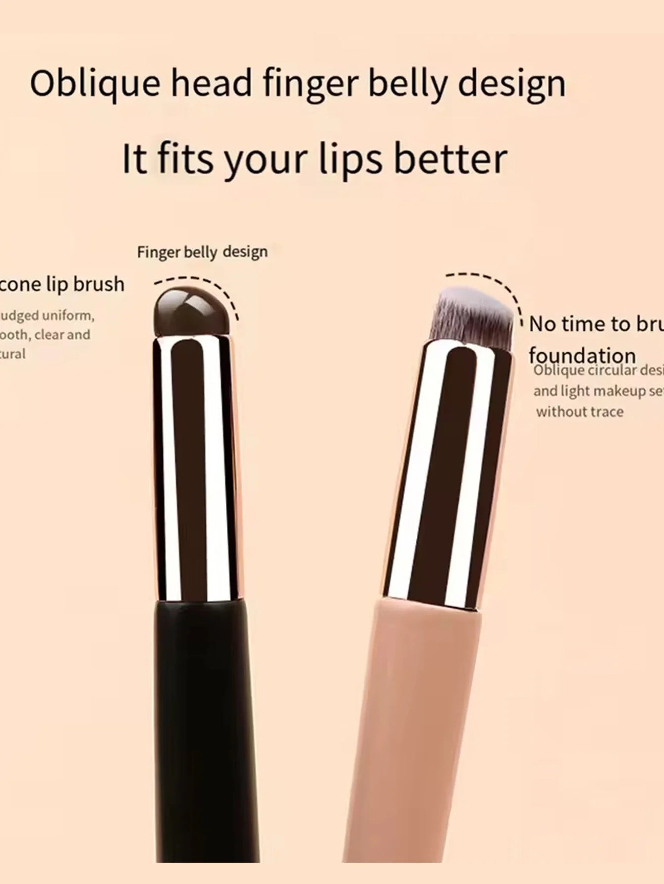 2 in 1 Silicone Lipstick Brush, Smudge Brush, Soft Bristles, Concealer, Portable Beauty Makeup Tool