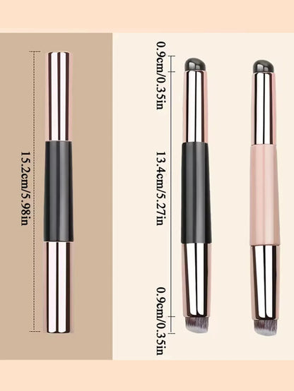 2 in 1 Silicone Lipstick Brush, Smudge Brush, Soft Bristles, Concealer, Portable Beauty Makeup Tool