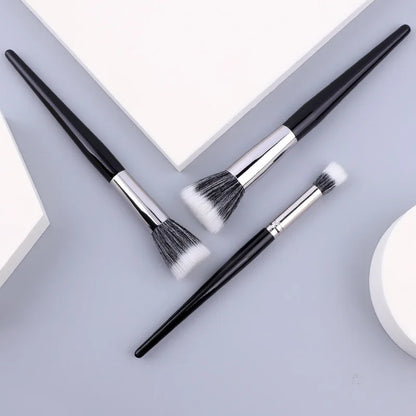 Dot brush Blush brush pure wool flat head small large optional makeup brush Soft hair wooden handle beauty tools