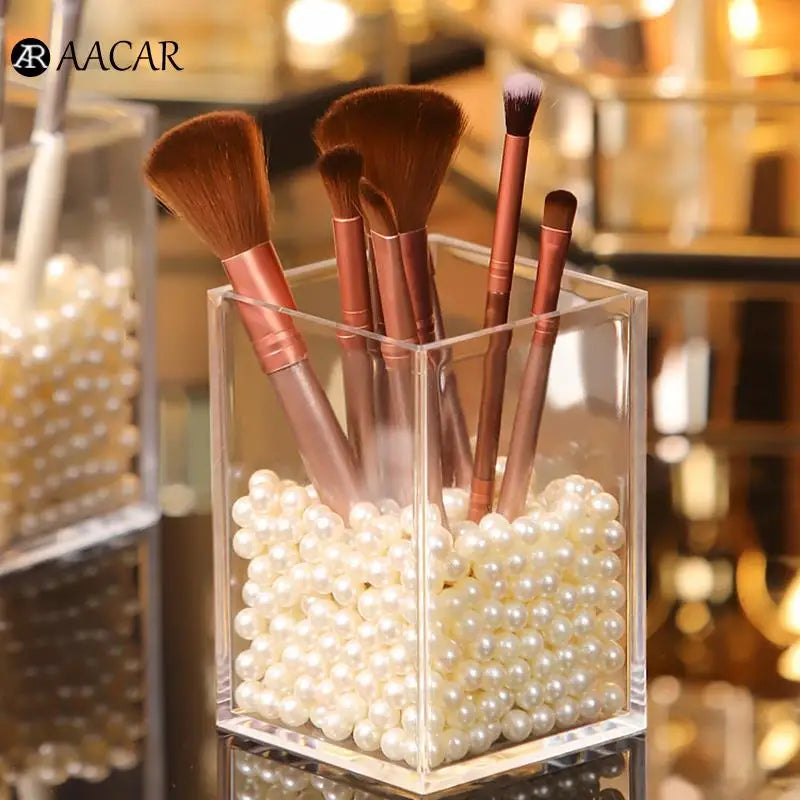 Make Up Organizer Plastic Makeup Brush Pot Storage Acrylic For Cosmetics Holder Desk Cosmetic Container