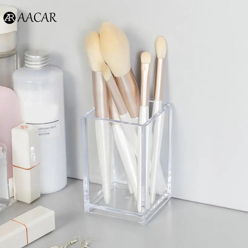 Make Up Organizer Plastic Makeup Brush Pot Storage Acrylic For Cosmetics Holder Desk Cosmetic Container