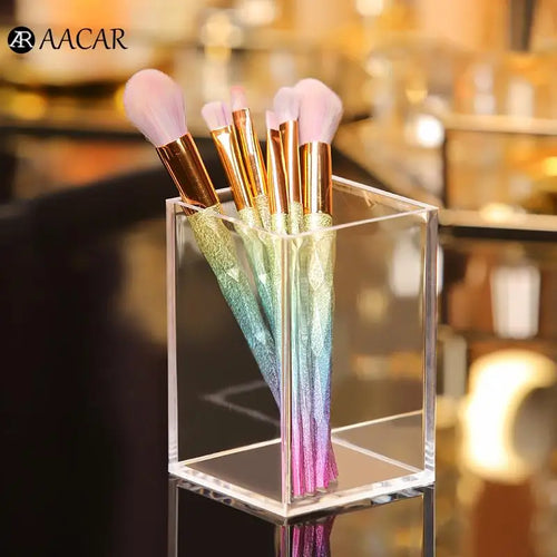 Make Up Organizer Plastic Makeup Brush Pot Storage Acrylic For Cosmetics Holder Desk Cosmetic Container