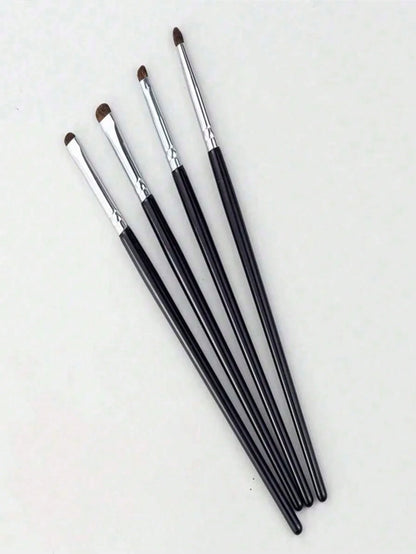 4Pcs Small Eyeshadow Brushes for Fine-Tuning Eye Makeup, Tapered Small Brushes for Highlighting, Fine Detail Blending, and Concealing
