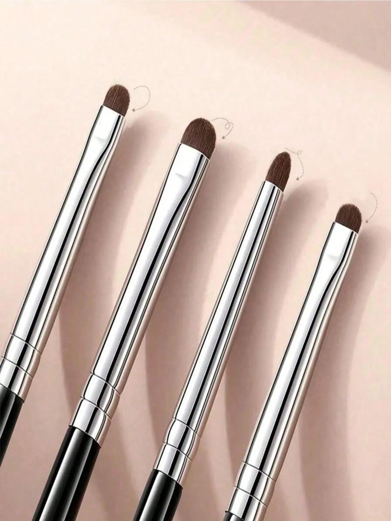 4Pcs Small Eyeshadow Brushes for Fine-Tuning Eye Makeup, Tapered Small Brushes for Highlighting, Fine Detail Blending, and Concealing