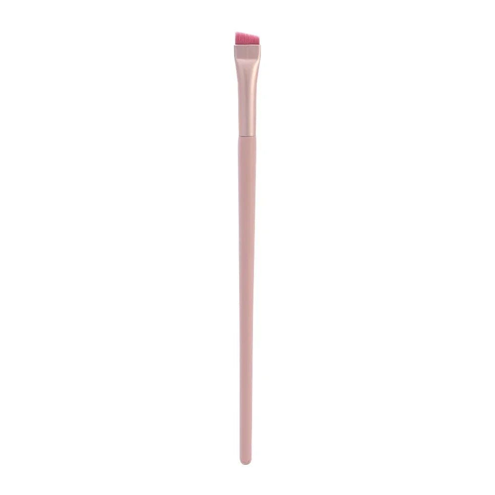 Pink Black Eye Makeup Brushes Flat Eyebrow Eyeliner Brush Professional Angled Wooden Eyeshadow Brushes Make Up Cosmetics Tools