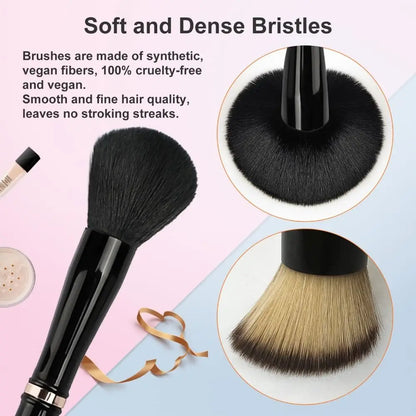4 in 1 Portable Makeup Brush Set High Quality Travel Double Ended Makeup Brush for Liquid Cream Powder Concealer with Case