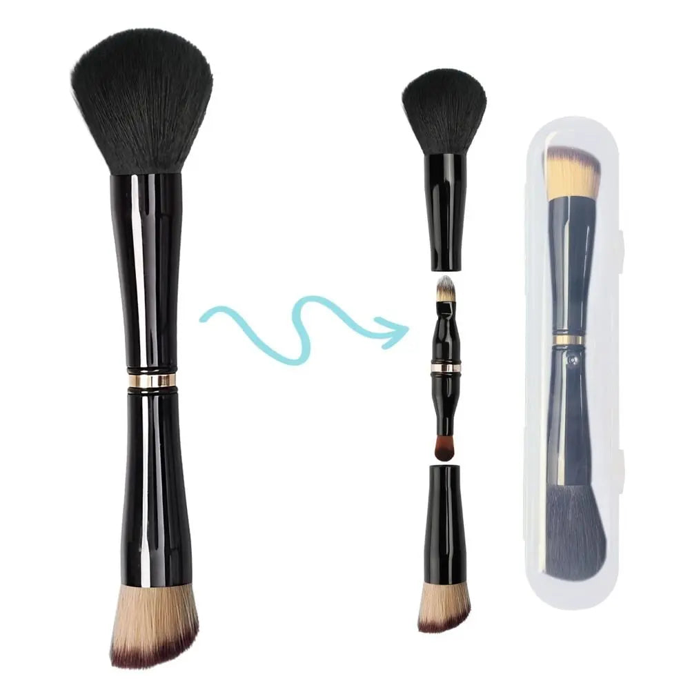 4 in 1 Portable Makeup Brush Set High Quality Travel Double Ended Makeup Brush for Liquid Cream Powder Concealer with Case