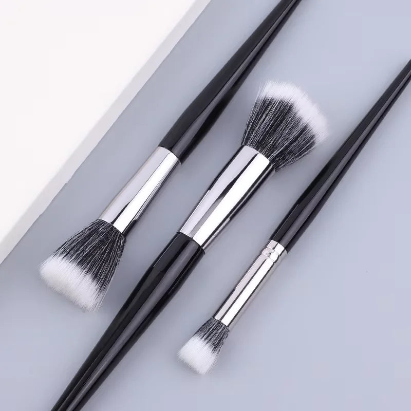 Dot brush Blush brush pure wool flat head small large optional makeup brush Soft hair wooden handle beauty tools