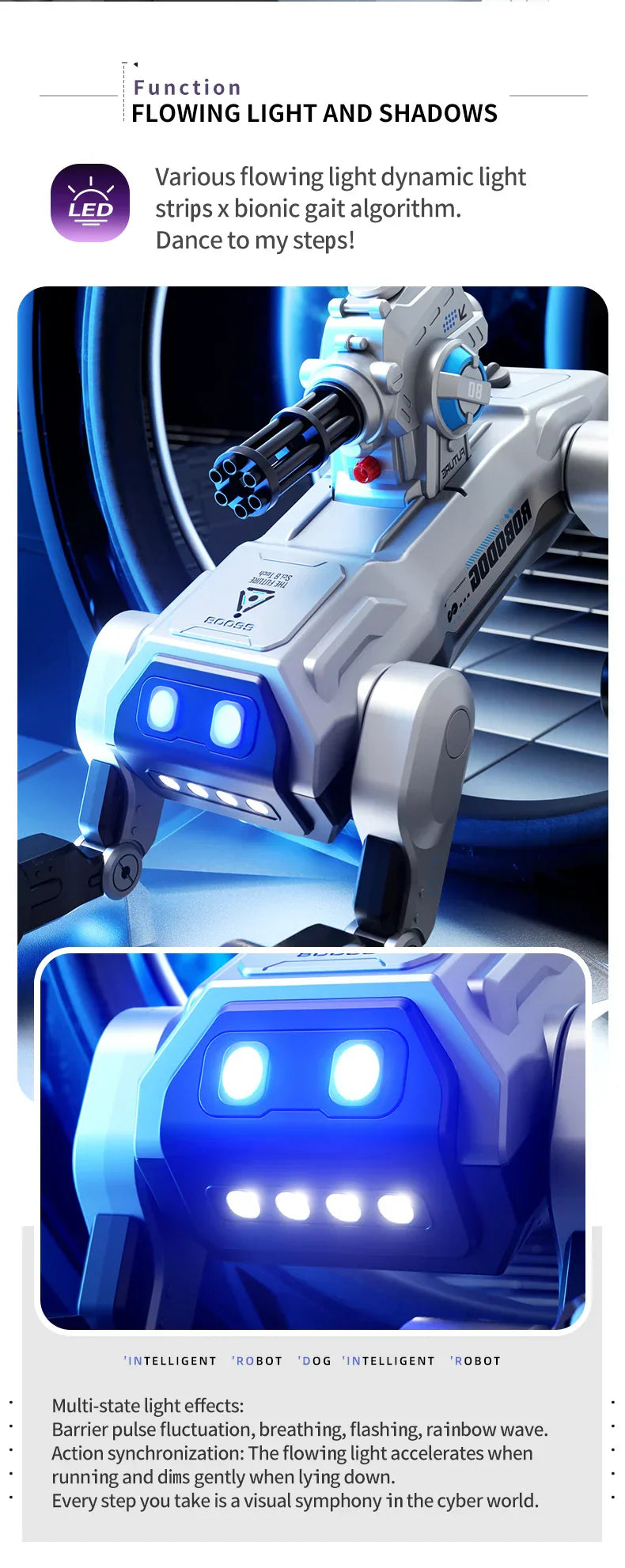 2025 New Intelligent Mechanical Dog With Gesture Induction Can Walk And Sing Dog Spray Control Electric Pet Dog Toys Kids Gifts