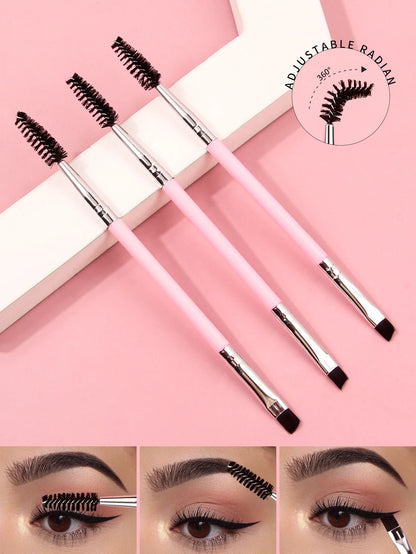 3PCS professional single double end angle eyebrow eyelash makeup brush high quality eyebrow pencil eyeliner brush