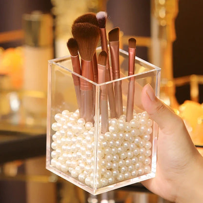 Make Up Organizer Plastic Makeup Brush Pot Storage Acrylic For Cosmetics Holder Desk Cosmetic Container