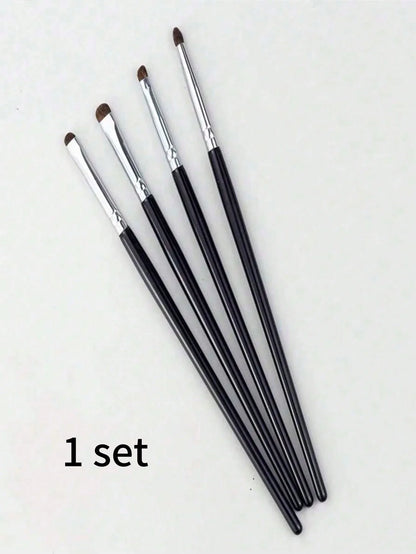 4Pcs Small Eyeshadow Brushes for Fine-Tuning Eye Makeup, Tapered Small Brushes for Highlighting, Fine Detail Blending, and Concealing